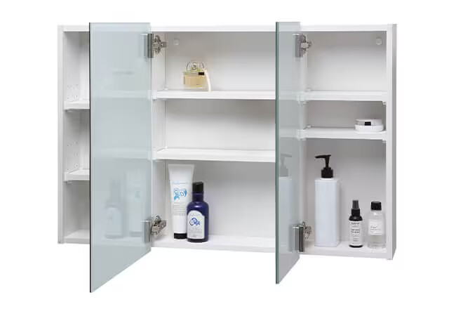 デザインはミニマル、収納はしっかりなスリムミラーボックス「Smith