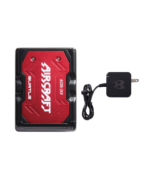 BURTLE AIR CRAFT メタリックレッドバッテリー+ブラックファンセット