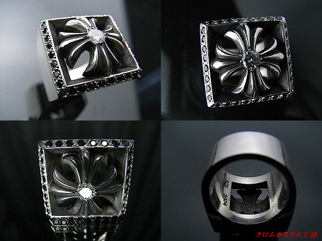 クロムハーツ レターブロックCHプラスリング ダイヤモンドパヴェ