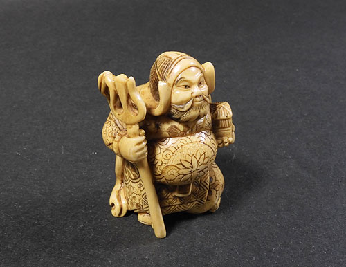 根付 鍾馗 ＜在銘・箱付＞ 販売 | 【骨董品買取】日本全国対応・老舗