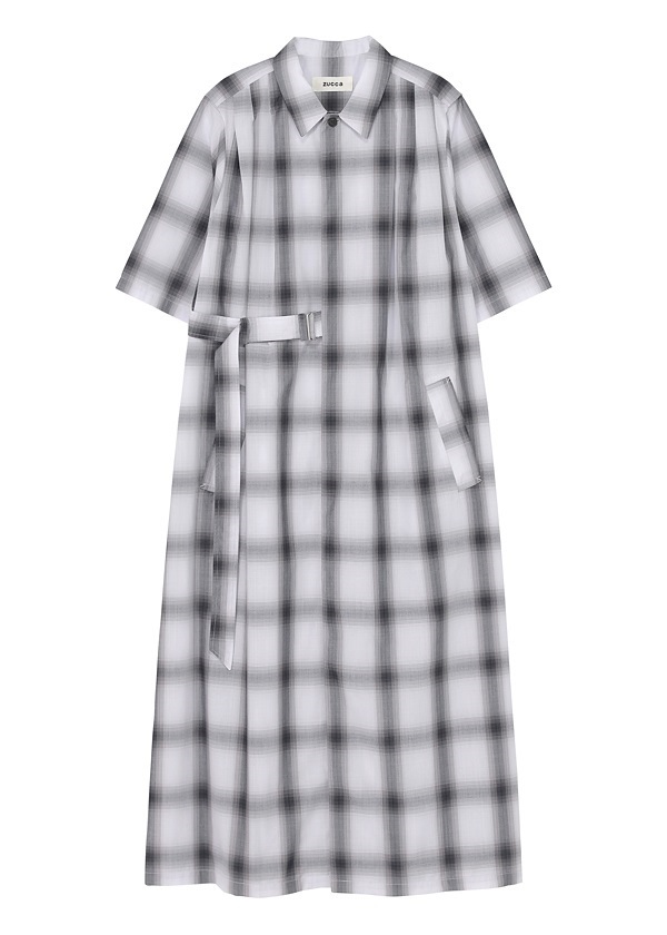 ZUCCa / S オンブレーチェック / ワンピース(M light gray(23)): SALE