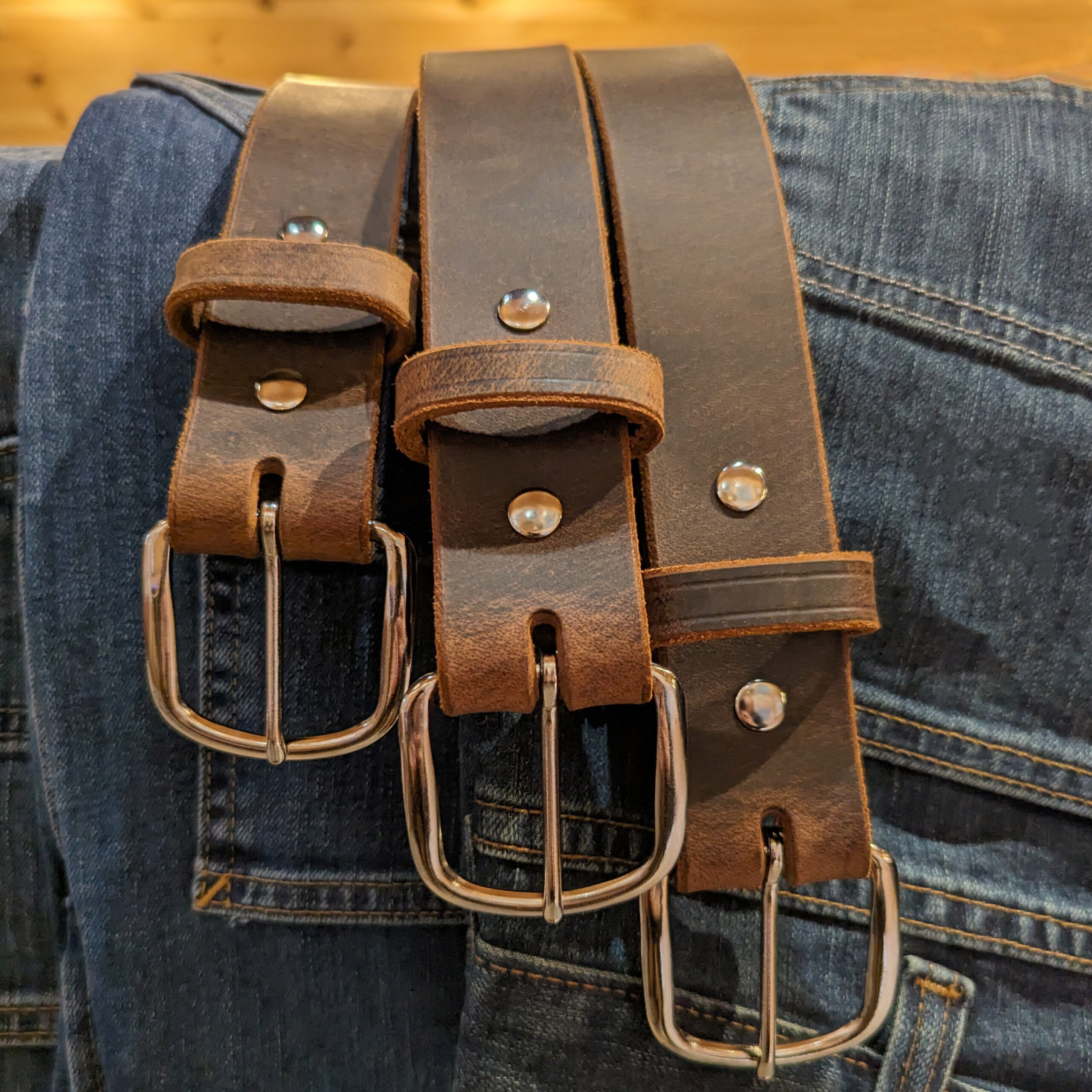 Amish Leather Belt, Faded Brown - H.N. Williams