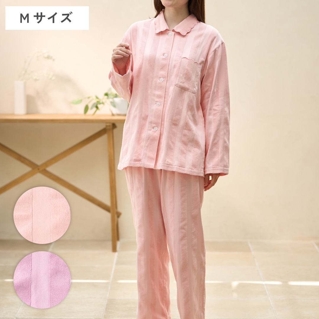 5688サテンストライプパジャマ 婦人M