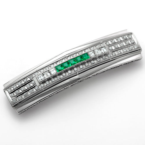 エメラルド＆ダイヤモンド 帯留め ｜ OGT1868 – 大阪心斎橋 宝寿堂