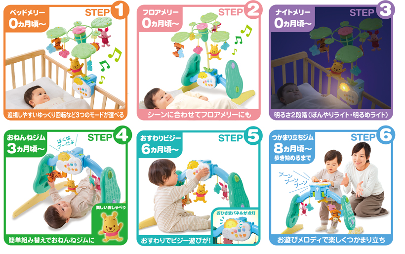 Z-10 えらべる回転6WAYジムにへんしんメリー::ホクソンベビー