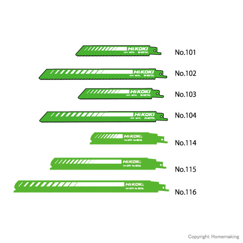 ハイコーキ セーバソーブレード 厚物・ステン用 No.101 150mm×10山 5枚