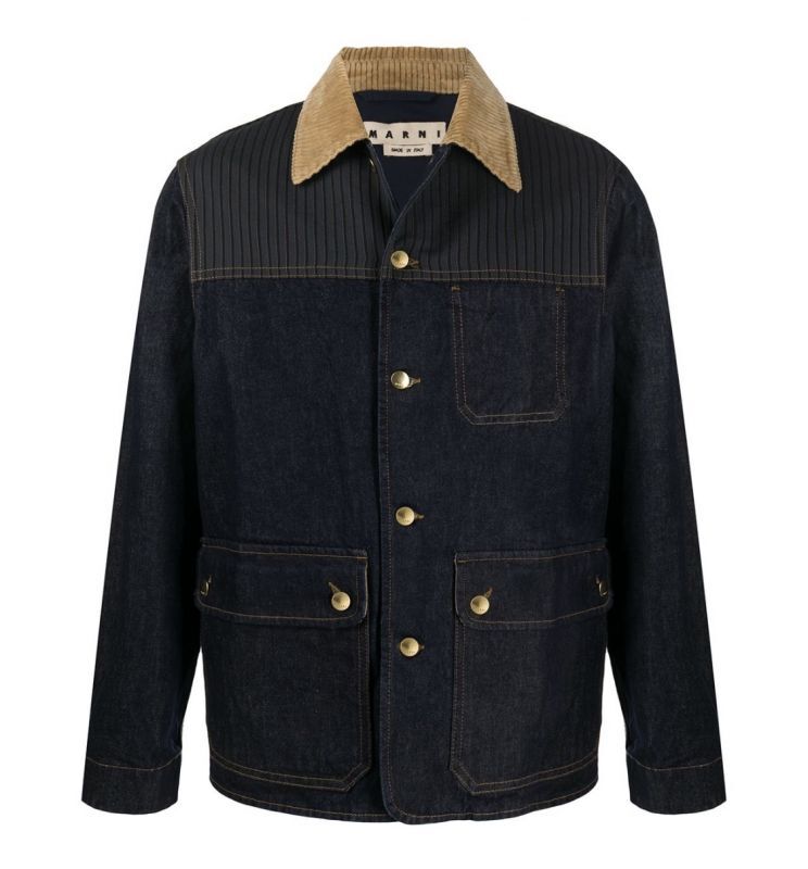 M A R N I Indigo denim work jacket - HOMEDICT
