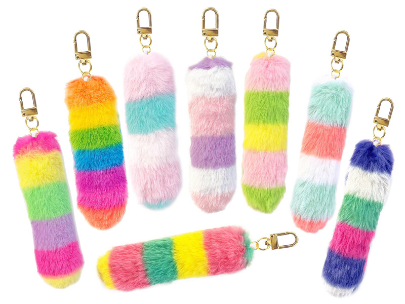 100景品 シマシマカラフルしっぽキーホルダー|【堀商店】景品・販促品