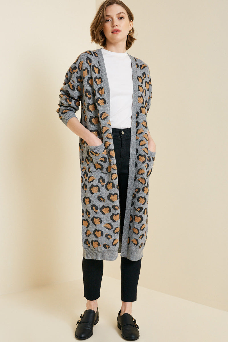 Leopard Duster Cardigan Sweater | Boho Inspired Inclusive Outfits
