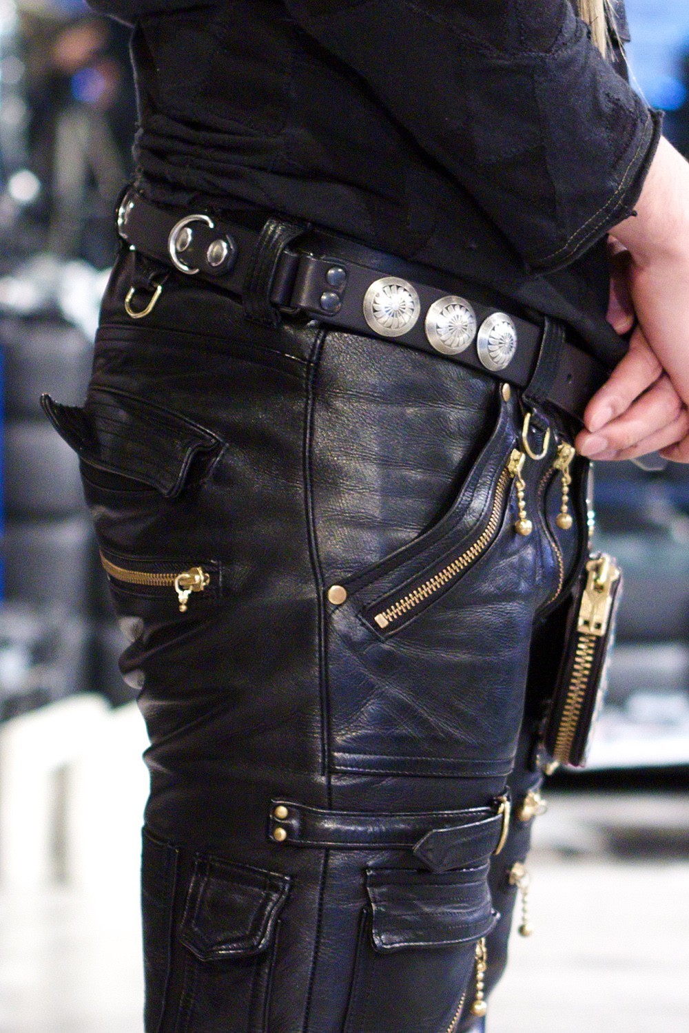 blackmeans - 945-80TAC104-1 / ナローコンチョベルト (BLACK/BLACK