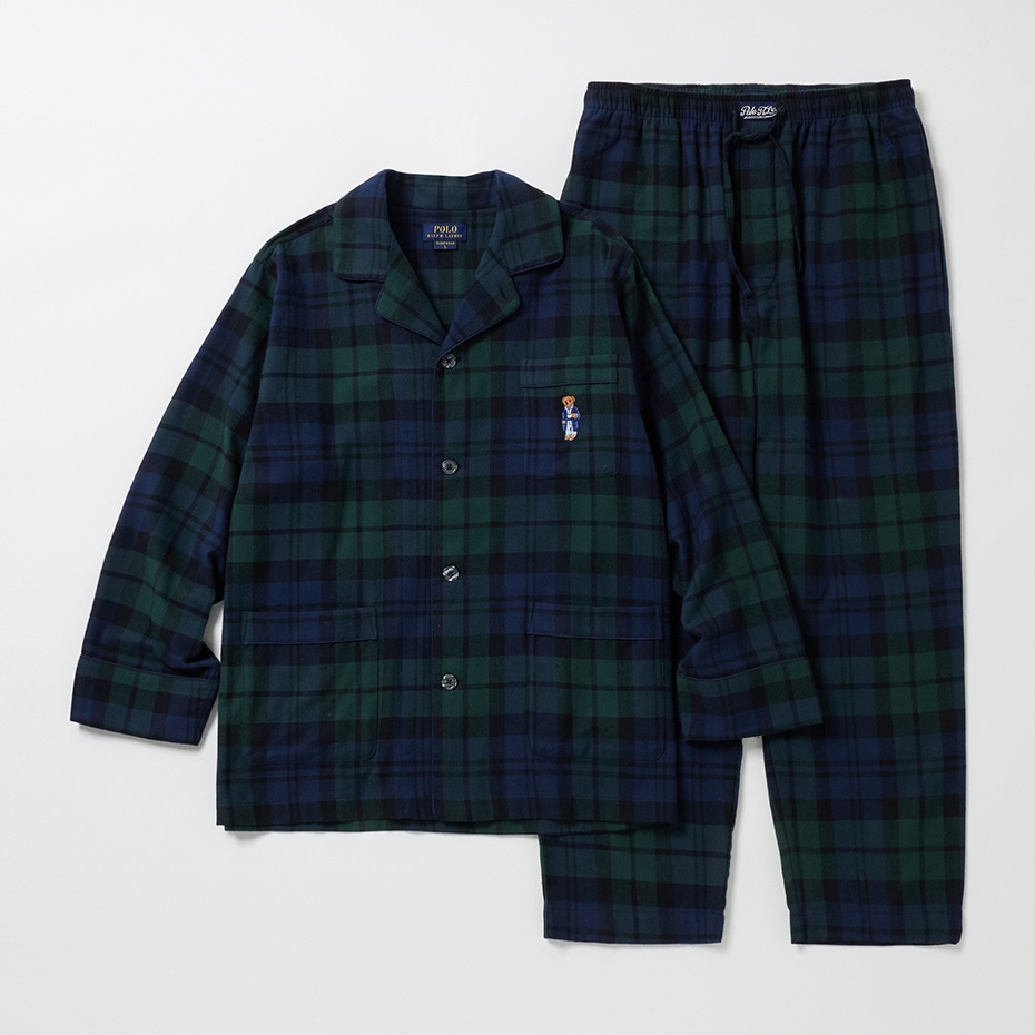 フランネルパジャマ ブラックウォッチ グリーン | ポロ ラルフ