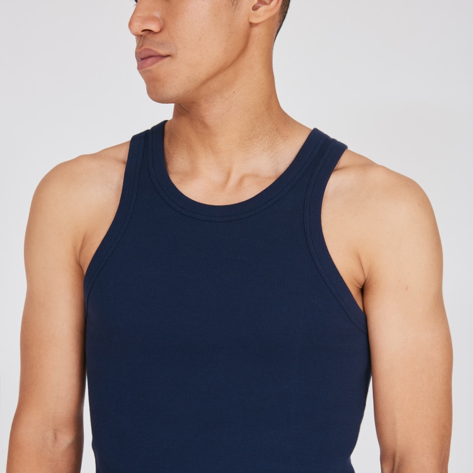 ビーフィーリブタンクトップ ネイビー | ヘインズの公式通販サイト