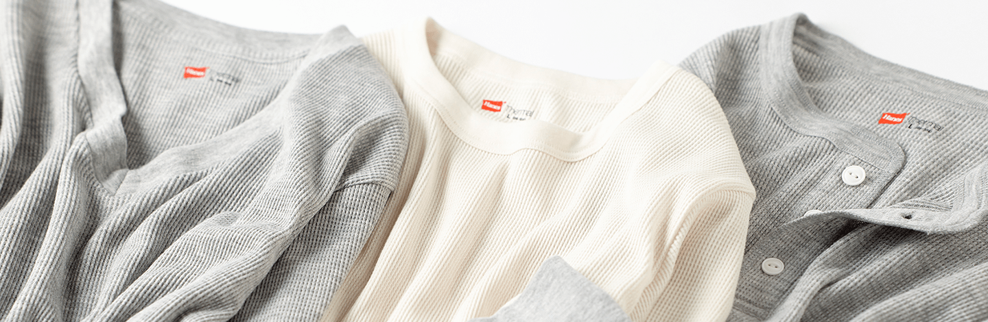 ヘインズワッフル素材サーマルアイテム特集ヘインズブランズ ジャパン