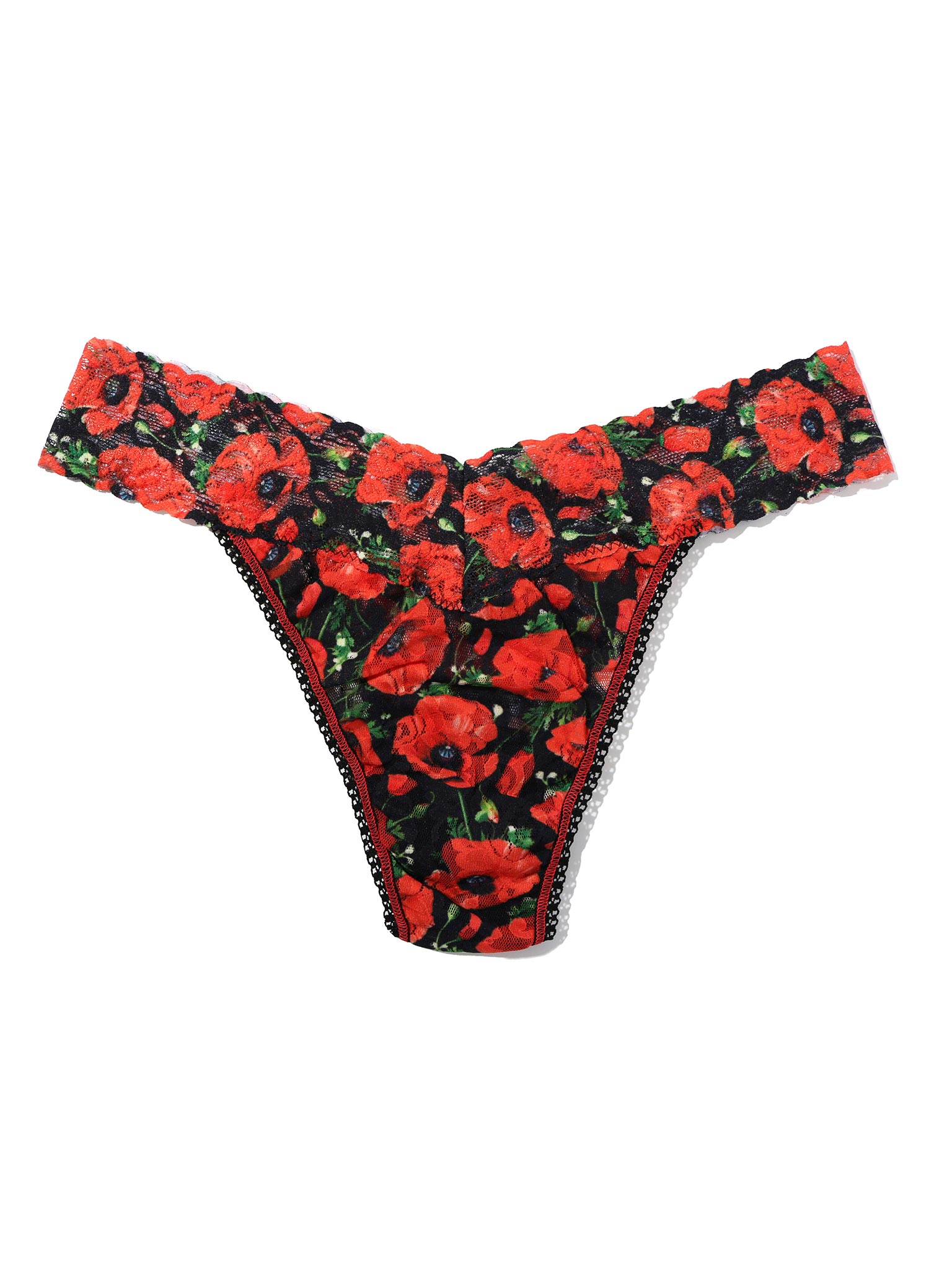 Printed Signature Lace® Original Rise Thong Poppy Holiday - Red