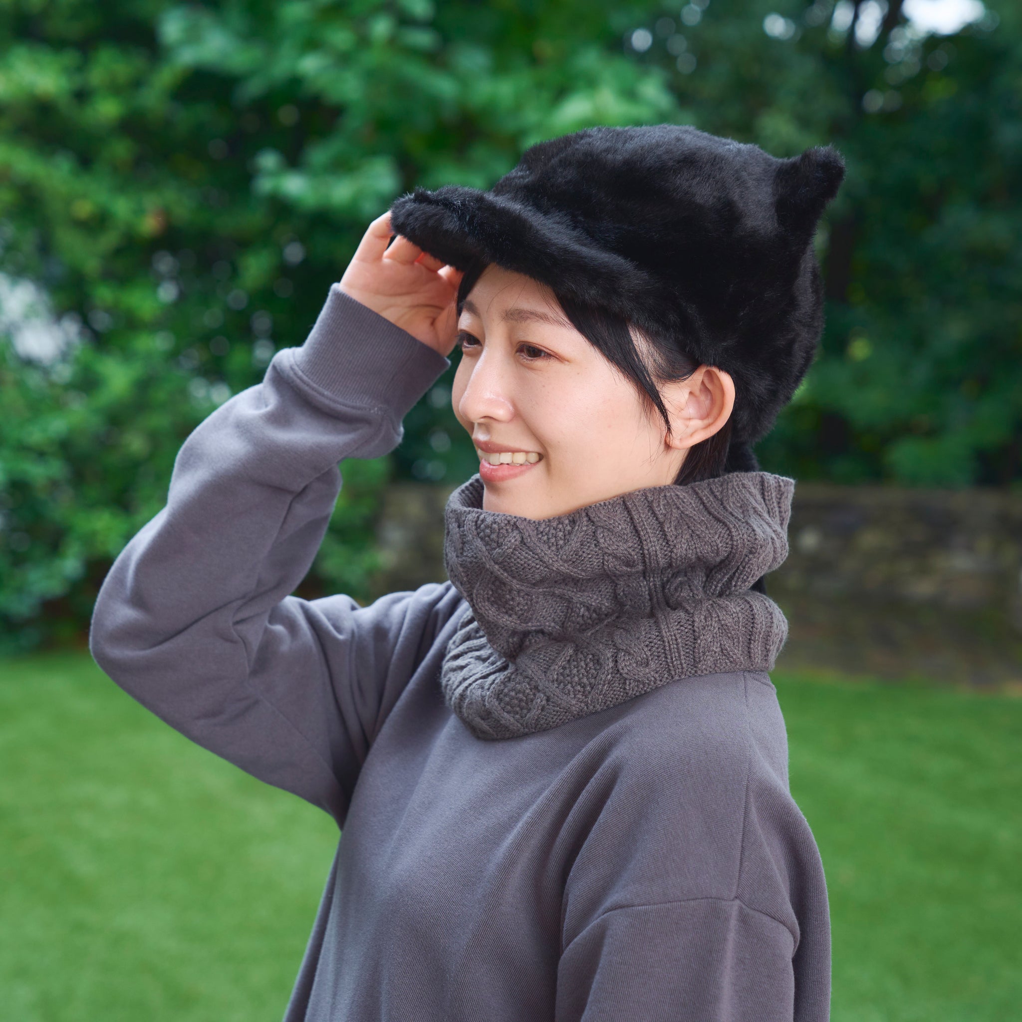 チェシャ猫 フード付き帽子 シッポ付き 送料無料】ロシア 帽子をかぶっ