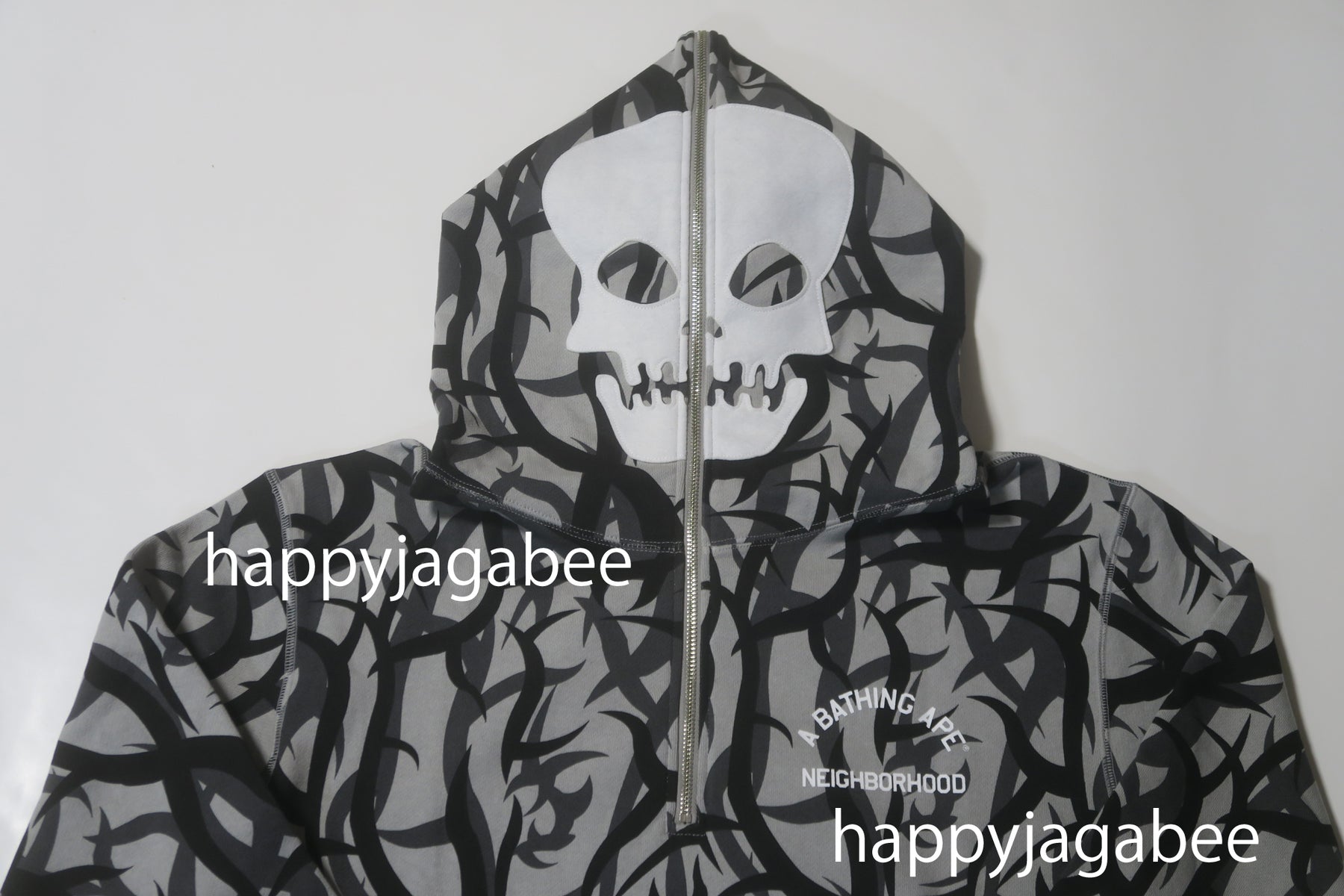 A BATHING APE BAPE x NBHD TRIAL CAMO TWO FACE HALF ZIP PULLOVER