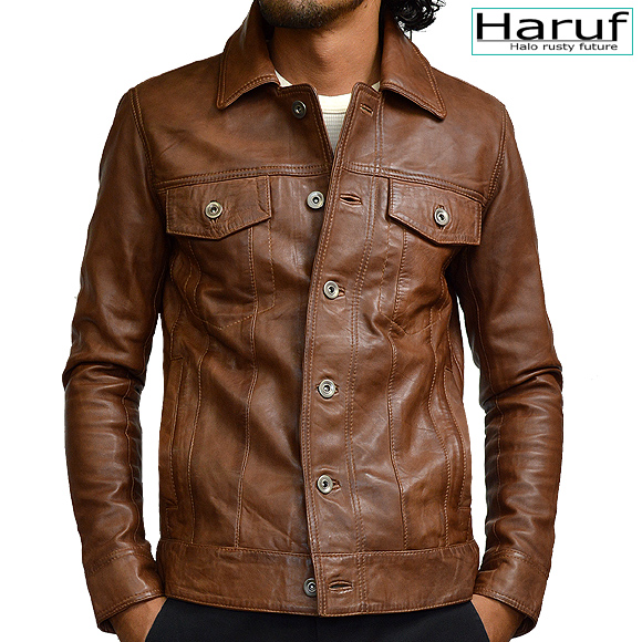 レザージャケット 革ジャン ライダースジャケット メンズ ラムレザー g