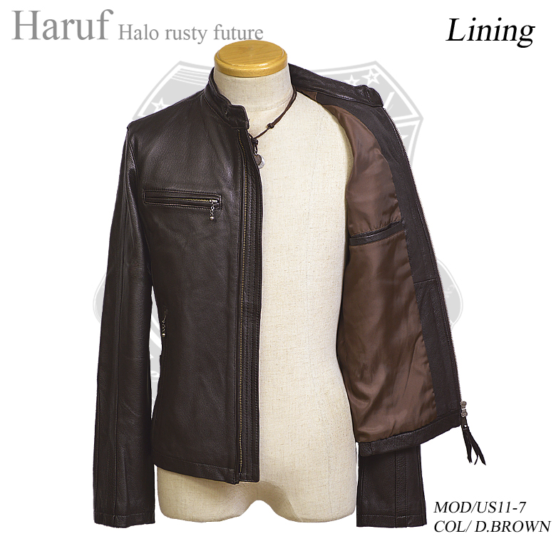 大人のダークブラウン レザージャケット。製品洗いを施したビンテージ
