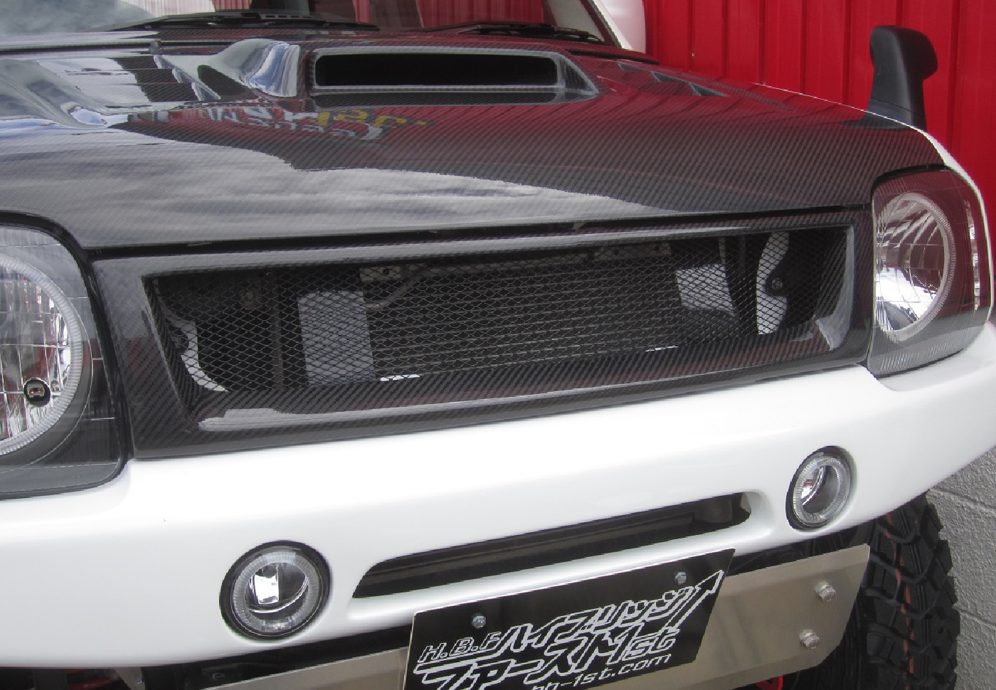 JB23 ] FRP製HB1stフロントグリル カーボン 塗装なし - High Bridge First