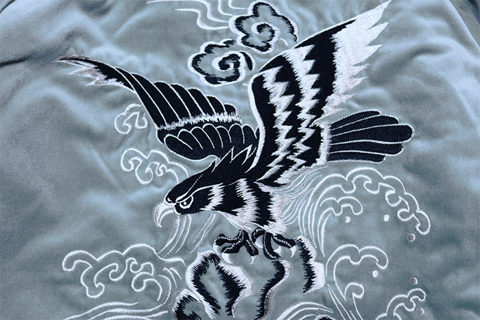 テーラー東洋 スカジャン BLACK EAGLE×JAPAN MAP 別珍 TAILOR TOYO 鷲