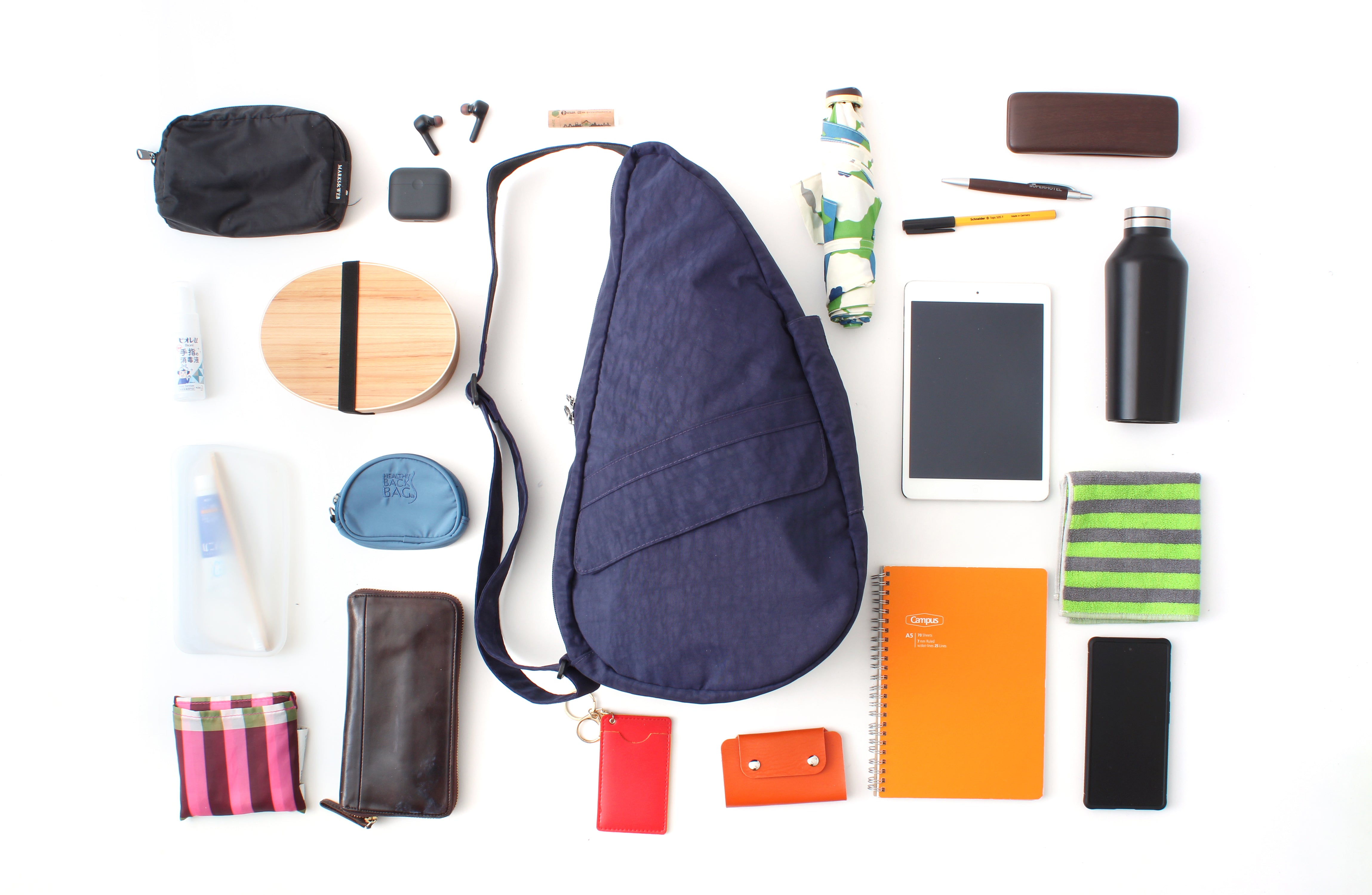 ヘルシーバックバッグ テクスチャードナイロン Mサイズ ブラックベリー