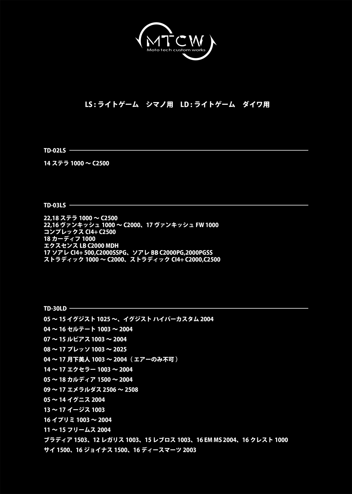 MTCW】TD system ドラグノブ（TDシステム）