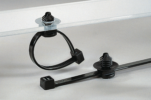 2-piece fixing ties with fir tree, with disc, for round holes