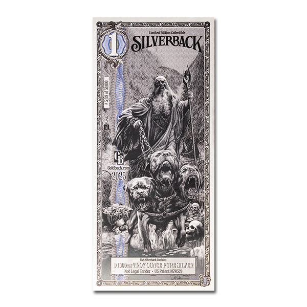 1 Hades Silverback Silver Note - Legends of Olympus - Hero Bullion