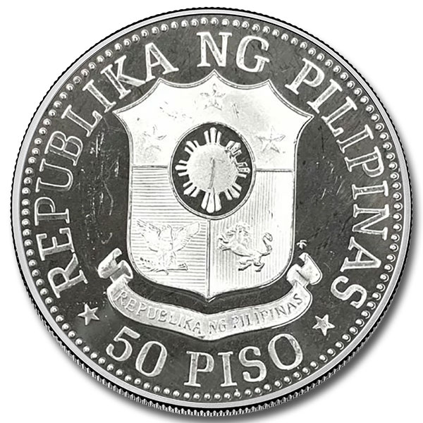 1975 Philippines 50 Piso Silver Coin - Hero Bullion