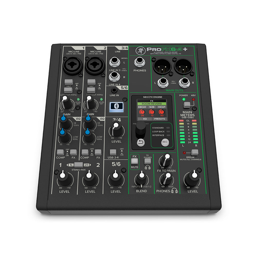 Mackie PROFX6V3+ 6-Channel Analog Mixer w/USB and Bluetooth