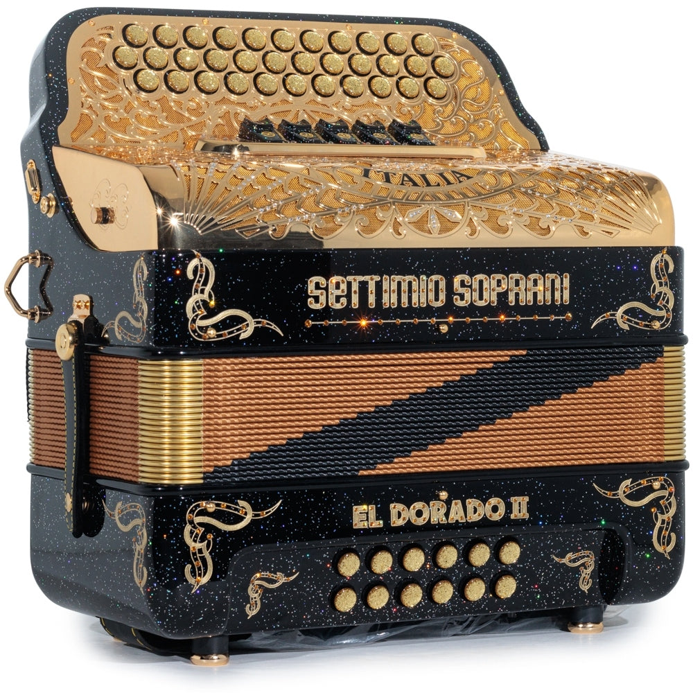 Settimio Soprani El Dorado II 5 Switch Accordion GCF Black Glitter wit