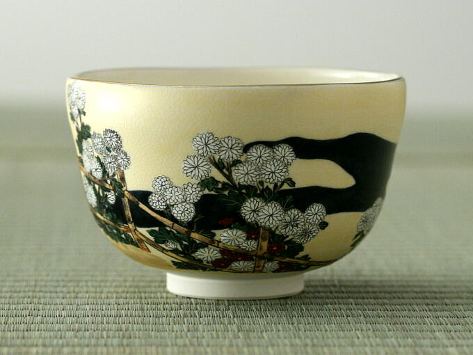 NIJO Castle KANO] KIKU ZU (by Zenshoh Yamaoka) - JAPANESE GREEN