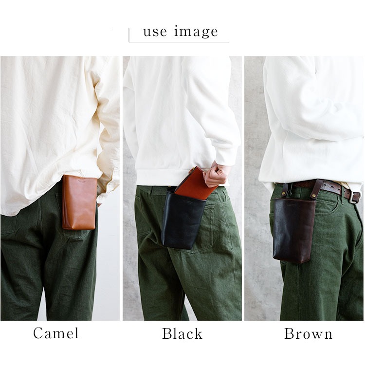 ソフトオイルレザー 移動ポーチ ベルトループ HIGHCAMP FACTORY