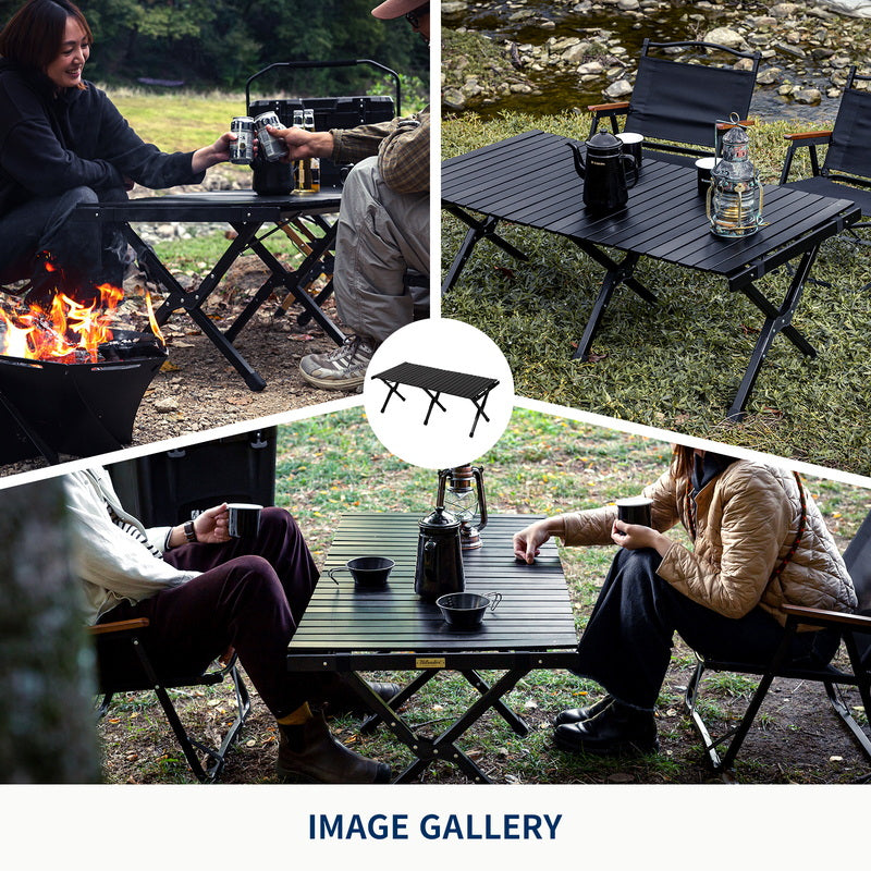 ウッドロールテーブルX Black Edition アウトドア