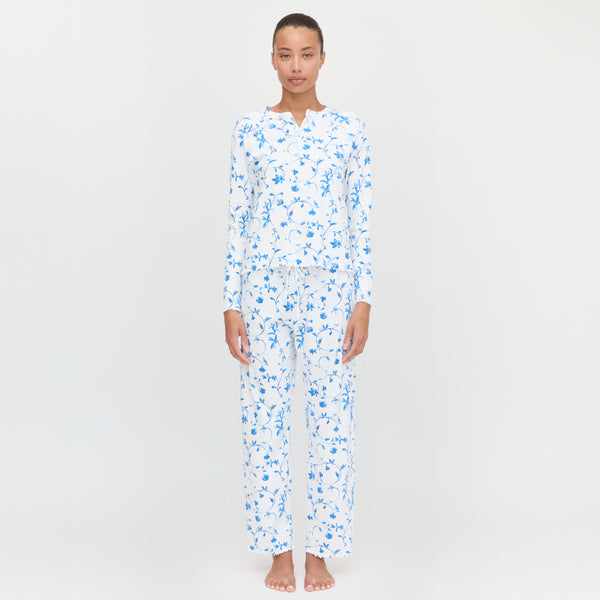 The Olivia Pajama Set - Blue Botanical – Hill House Home