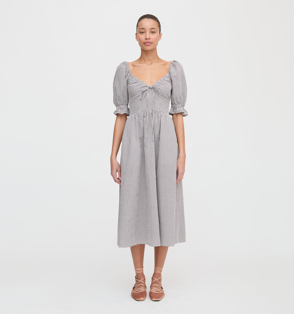 The Ophelia Dress - Chocolate Gingham – Hill House Home