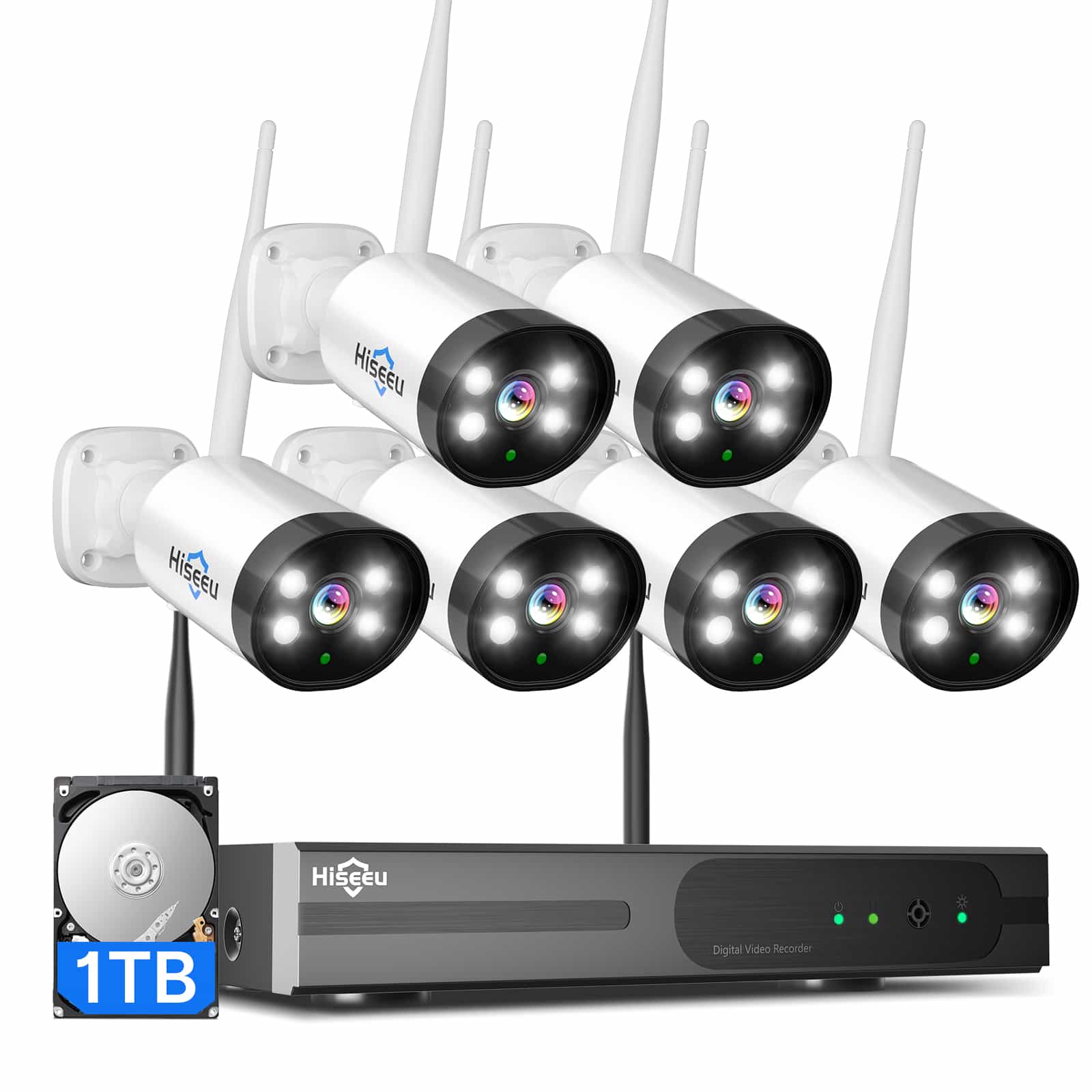 Wireless,Expandable 10Channels NVR] 2k Wireless Security Camera