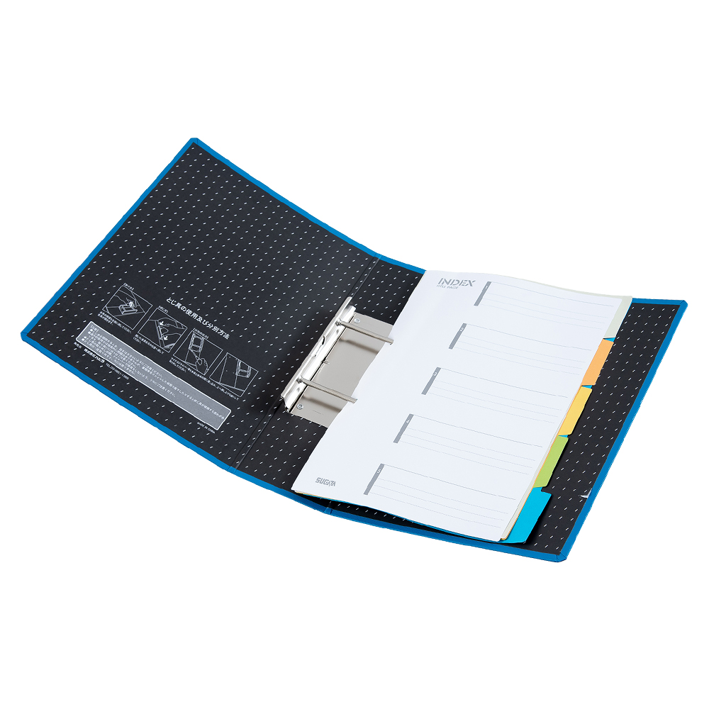 片開きパイプ式ファイル8cm ブルー｜文具事務用品・推し活グッズ・生活