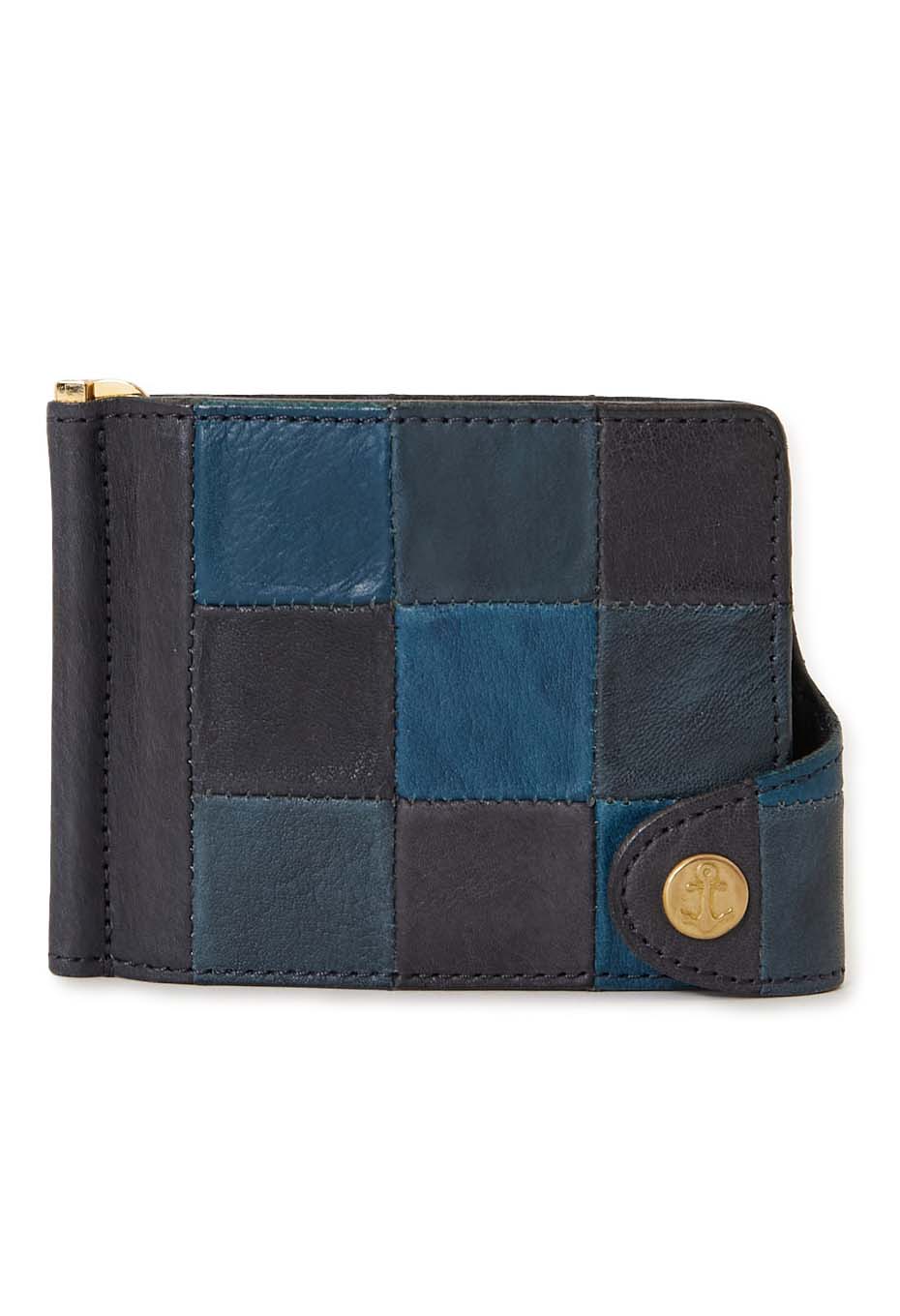 Damasquina インディゴレザーパッチワーク アンカー ウォレット S