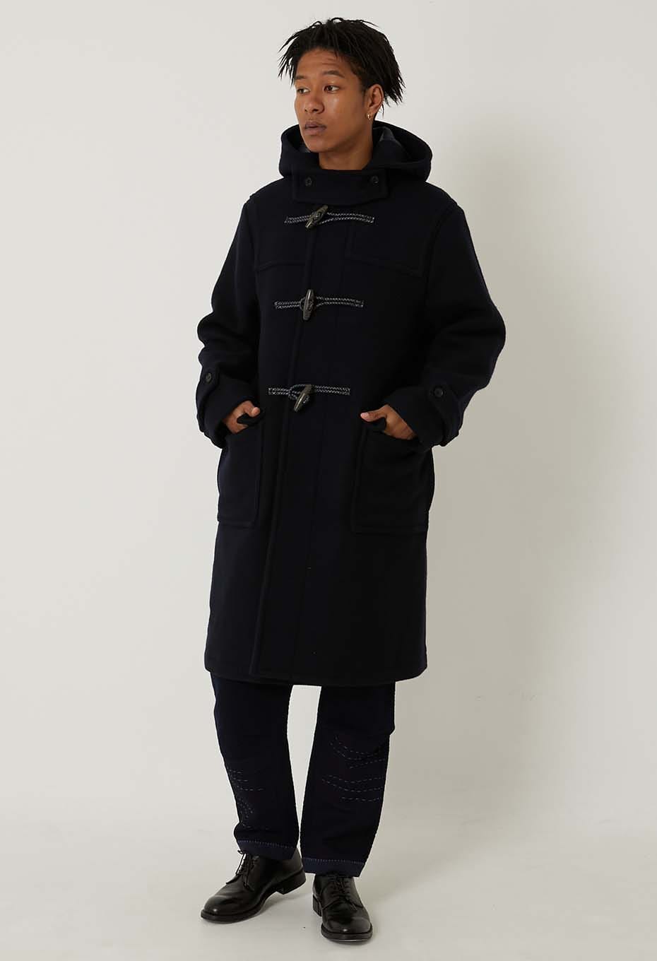 BLUE BLUE BLUE JAPANフトコウシフロッキーメルトンコート ブルー