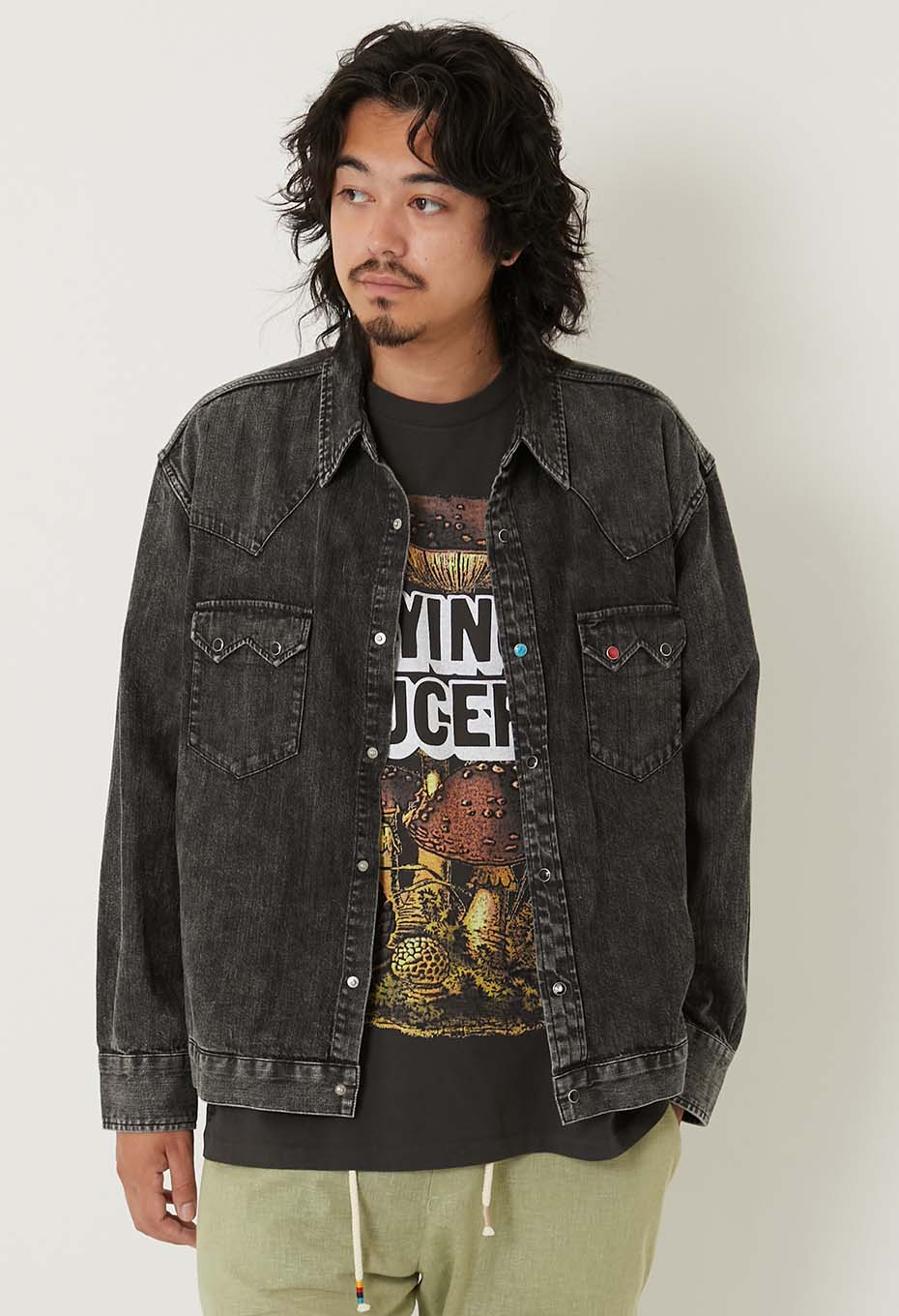 オーガニックデニム USED ウォッシュ ウエスタンシャツ ジャケット