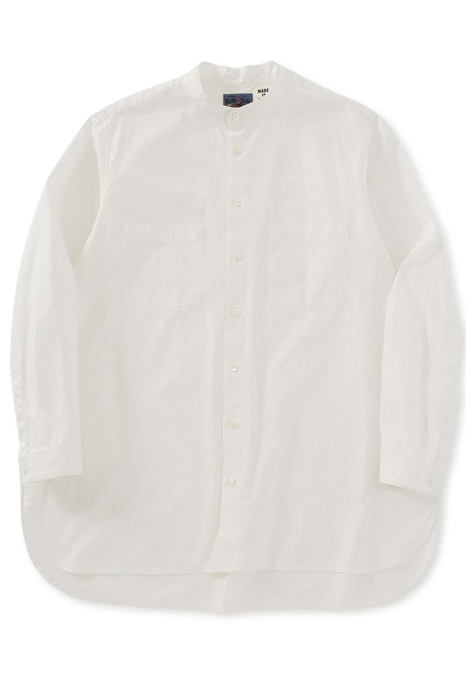 Cotton pin oxford band collar long shirt | BLUE BLUE JAPAN