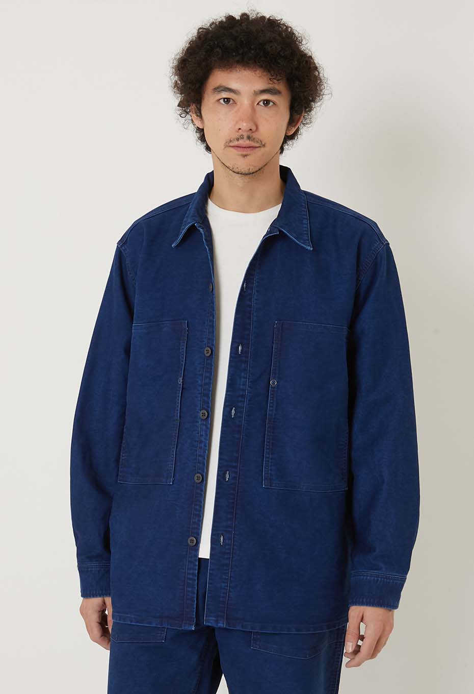 インディゴモールスキン ビックポケット シャツジャケット | BLUE BLUE