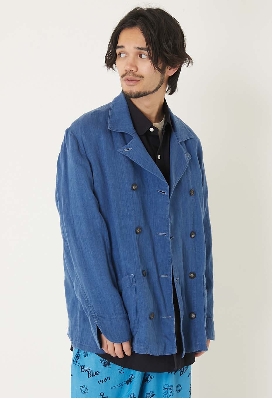 ジャケット・アウター De Rien indigo linen double breasted JKT De