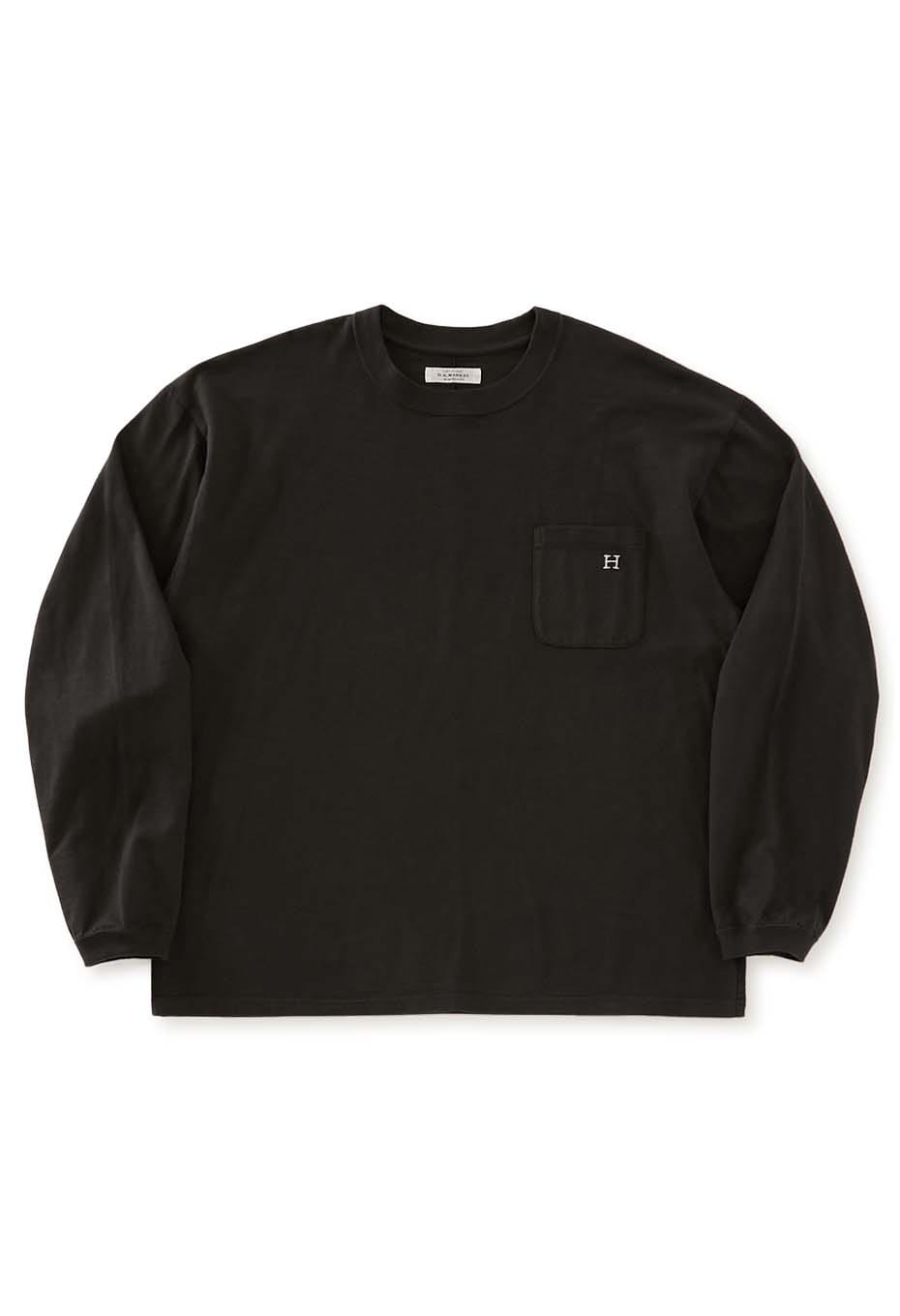 WWスラブテンジク Hエンブロイダリーポケット ロングスリーブT