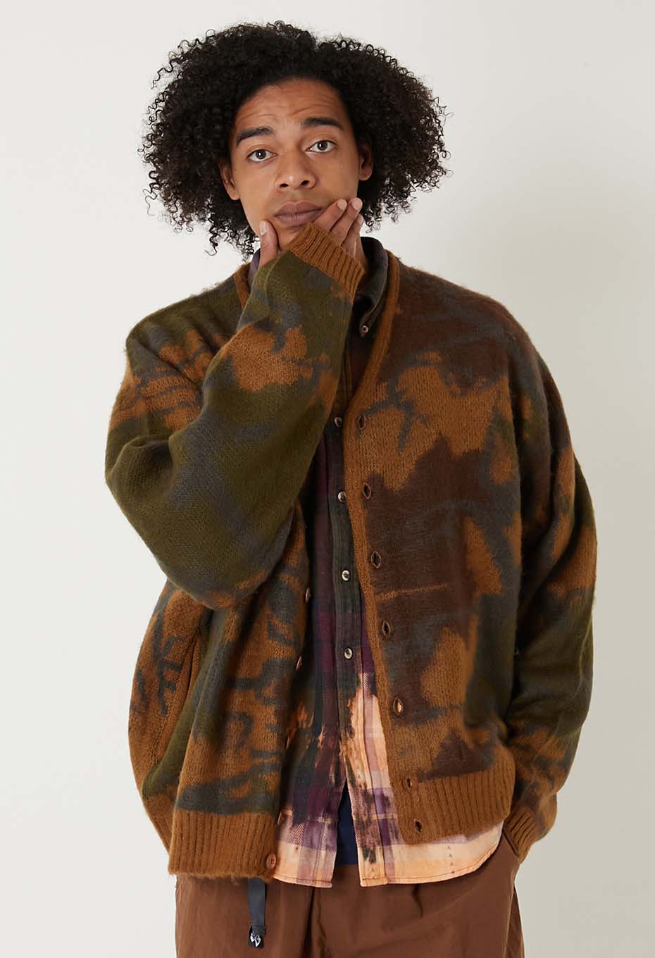 TOWNCRAFT × HIGH! STANDARD /シャギーパターンカーディガン