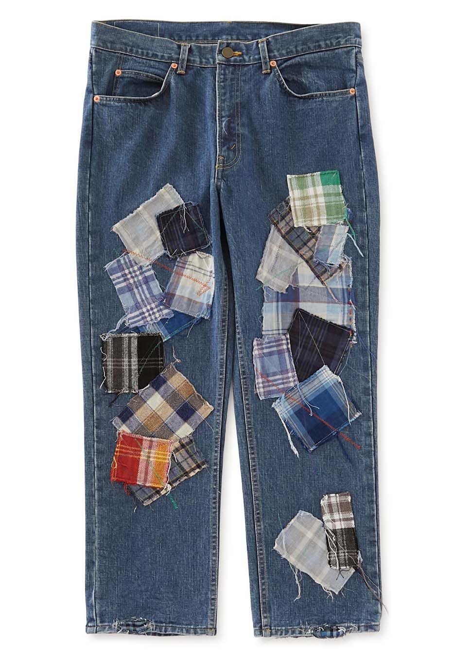 ランダムチェック パッチワーク ジーンズ | HOLLYWOOD RANCH MARKET