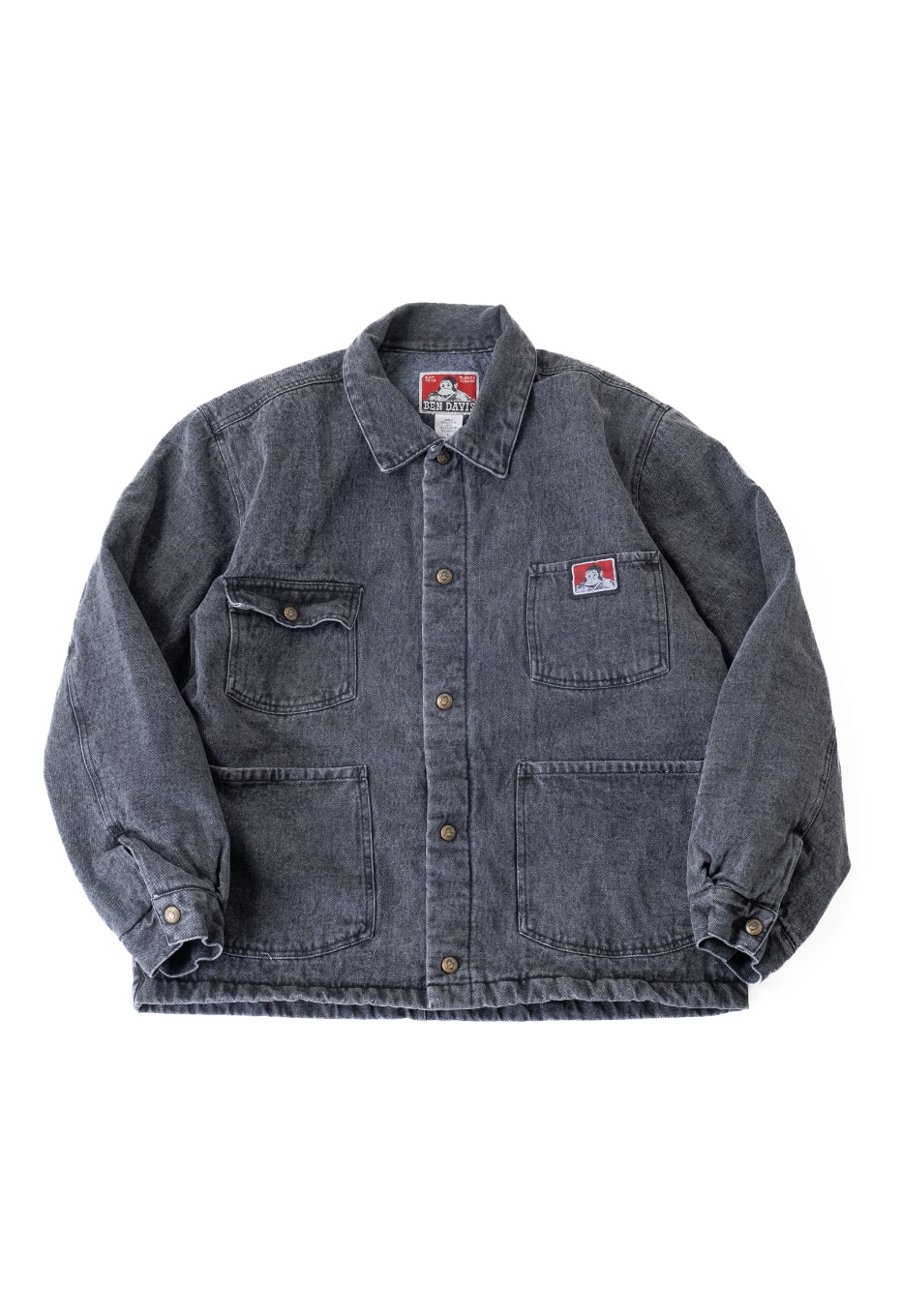 BEN DAVIS /ブラックデニム ユーズドウォッシュカバーオール ショート