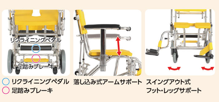 カワムラサイクル】シャワー用リクライニング KS11-PF/ST ｜車いすの