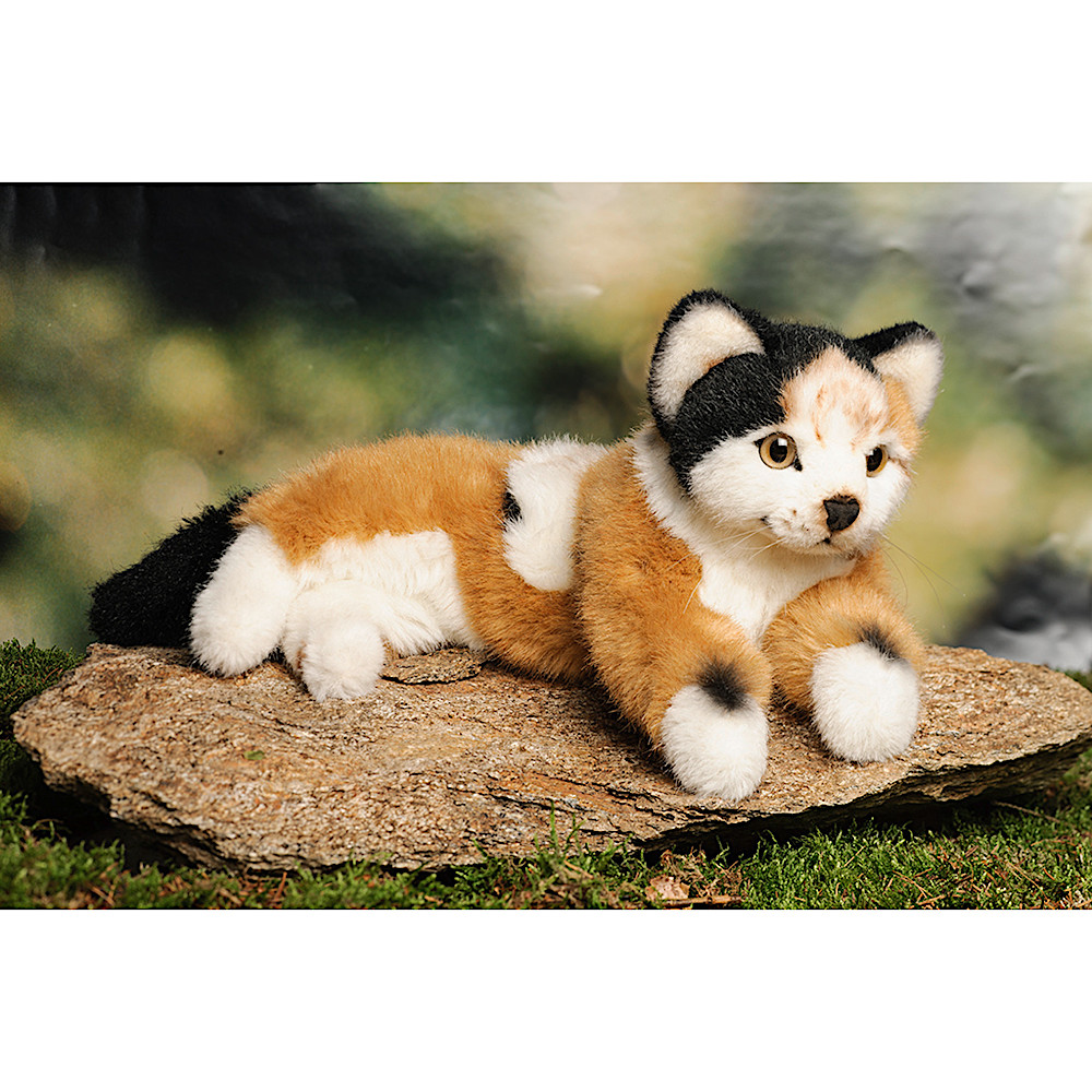 6950 ねそべり猫（小）三毛：おもちゃ：百町森